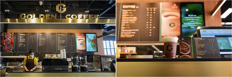 โกลเด้น คอฟฟี่ (Golden Coffee) บริการเมนูเครื่องดื่มกาแฟ สายพันธุ์อาราบิก้า ที่มีคุณภาพจากโครงการหลวงแม่สลอง จังหวัดเชียงราย ที่มีกลิ่นหอมละมุน รสชาติกลมกล่อม